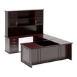 Admiral Office Desk with Two Glass Door Top Unit with Pedenza