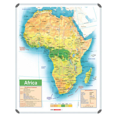 Africa General Educational Map (1200 x 900 mm) MP5435, a Detailed Map of the African Continent Showing Countries, Capitals, Major Cities, Rivers, Mountains, Deserts, and Other Geographical Features.