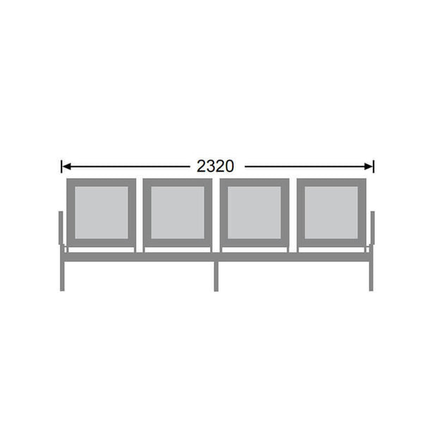 Airport Bench Die Cast Aluminium Four-Seater