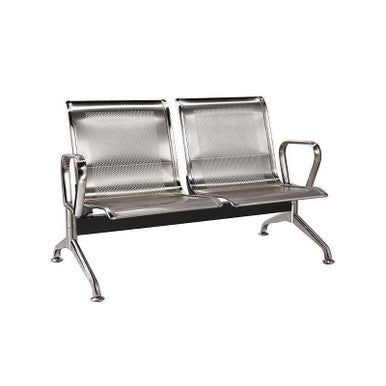 Airport Bench Stainless Steel Two-seater | Public Seating | Office Stock