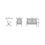 Airport Bench Stainless Steel Two-seater