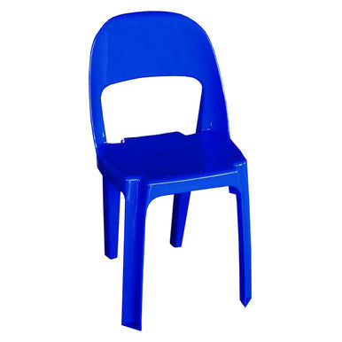 Alpine Baby Chairs 300 mm High, a Vibrant Blue Plastic Baby Chair with a Simple, Sturdy Design Suitable for Young Children.