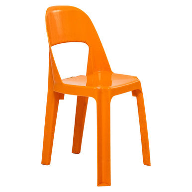 Alpine Senior Chairs 450 mm High, Bright Orange Plastic Chair with a High Backrest and Sturdy Four-Legged Support.