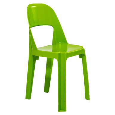 Alpine Senior Chairs 450 mm High, Bright Green Plastic Chair with a Modern Design and a Cutout Backrest.