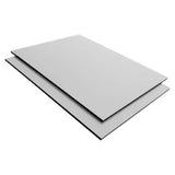 Two Stacked Aluminium Composite Panels, 2440 x 1220 x 3 mm, in White Colour by Brand 67, Showcasing a Smooth, Weather-Resistant Signage Material, Ideal for Cladding Buildings and Custom Signage Applications.