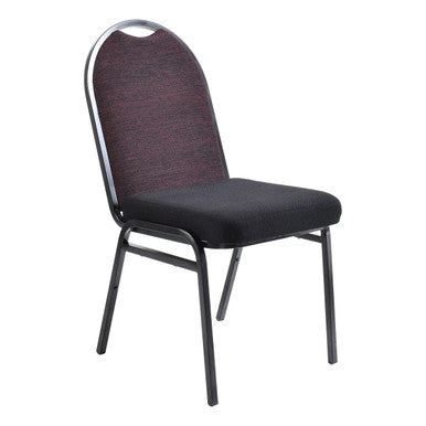 Amy Full Back Banquet Conference Chair by Office Stock South Africa, a Stylish Banquet Chair with Black Frame, Maroon Fabric Back, and Cushioned Seat, Showcasing Comfort and Durability in a Professional Setting.