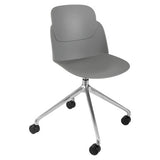Aspen Aluminium High Base Typist Office Chair, Modern Grey Office Chair with Aluminium Base and Casters for Mobility.