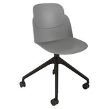 Aspen Nylon High Base Typist Office Chair, Grey Ergonomic Office Chair with a Comfortable Backrest and a Sturdy Black Base with Caster Wheels.