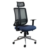 Avant High-back Chair | TEC-HCH-5050, Ergonomic Office Chair with Mesh Backrest, Adjustable Headrest, Cushioned Seat, Armrests, and Five-Star Base with Caster Wheels for Mobility.