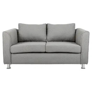 Barberton Sofa Double Seater by Office Stock South Africa, Grey Upholstery, Metal Legs