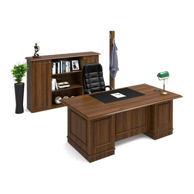 Barcelona Executive Desk in Veneer Wood - Additional View 2
