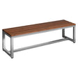 Bench with Stainless Steel Frame: Wooden Decking Seat