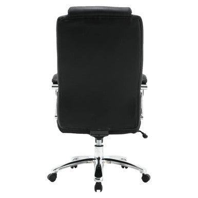 Big and Tall 500LBS High-back Office Chair, Image Showing the Rear View of a Black Ergonomic Office Chair with a High-back and Adjustable Height, Suitable for Heavy Weight Capacity.