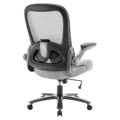 Big and Tall 500 LBS Mesh High-back Office Chair by 67, Featuring Breathable Netting Backrest, Sturdy Base, and Adjustable Armrests, in a Sleek Black and Grey Design, Showcasing Ergonomic Support and Comfort for Heavy-Duty Use.