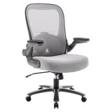 Grey Mesh Office Chair with Black Frame and Wheels, Featuring a High-back and Adjustable Height, from Brand 67, Showcasing a Sturdy and Comfortable Design, Ideal as a Height Adjustable Chair for Ergonomic Support.