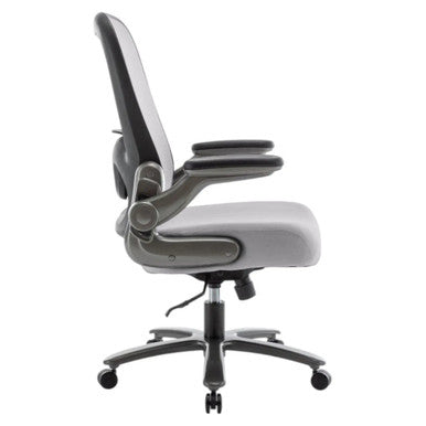 Big and Tall 500 LBS Mesh High-back Office Chair by 67, a Durable Office Chair with Grey Mesh Material, High Backrest, and Black Armrests and Base, Designed for Comfort and Support with a Sturdy Build.