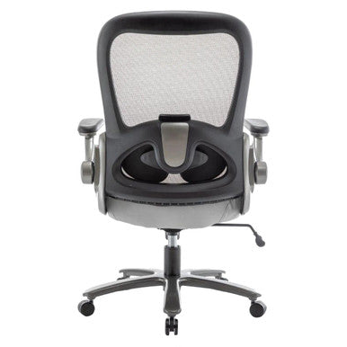 Big and Tall 500lbs Mesh High-back Office Chair by 67, Featuring a Sturdy Mesh Back, Adjustable Armrests, and a Durable Base, Designed to Support up to 500lbs Weight Capacity, in a Sleek Black and Silver Finish.