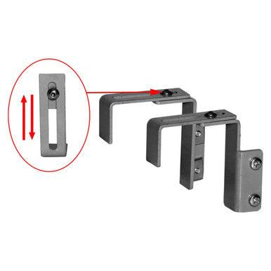 Bracket Partition Board Hanging Set 30 mm to 75 mm AL0410, Metal Hanging Brackets with Adjustable Length, for Partition Board Mounting and Support.