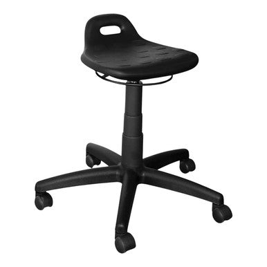Bristol Industrial Typist Office Chair by 67, a Black Ergonomic Chair with a Curved Backrest and Five-Star Base on Casters, Ideal for Comfort and Productivity, Categorized Under South Africa Office Furniture.