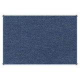 Product Bulletin Board Ribbed Aluminium Frame (1500 x 1200 mm - Denim), a Blue Fabric Bulletin Board with a Ribbed Aluminium Frame for Office or Classroom Use.