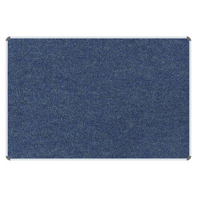 Product Bulletin Board Ribbed Aluminium Frame (1500 x 1200 mm - Denim), a Blue Fabric Bulletin Board with a Ribbed Aluminium Frame for Office or Classroom Use.