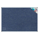 Bulletin Board Ribbed Aluminium Frame (1500 x 1200 mm - Denim) BD0660C, a Blue Denim Textured Bulletin Board with Aluminium Frame Suitable for Office or Educational Use.