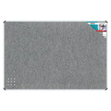Bulletin Board Ribbed Aluminium Frame (1500 x 1200 mm - Laurel) BD0660X, Grey Fabric Notice Board with Durable Aluminium Frame and Self-Healing Cork Surface for Displaying Notices and Messages.