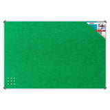 Bulletin Board Ribbed Aluminium Frame, 1500 x 1200 mm - Palm, Green Fabric Surface with Ribbed Texture and Aluminium Frame for Office or Classroom Use.