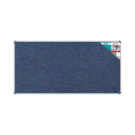 Bulletin Board Ribbed Aluminium Frame (1800x900mm - Denim) - Office Stock Group