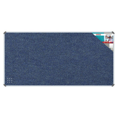 Bulletin Board Ribbed Aluminium Frame (2000 x 1200 mm - Denim) BD0670C, Blue Denim Fabric Cork Notice Board with Silver Aluminium Frame for Office or School Use.