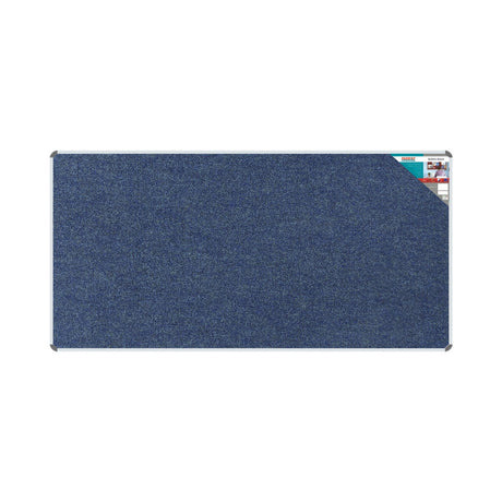 Bulletin Board Ribbed Aluminium Frame (2400x1200mm - Denim) - Office Stock Group