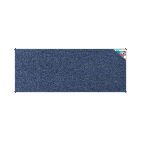 Bulletin Board Ribbed Aluminium Frame (3000x1200mm - Denim) - Office Stock Group