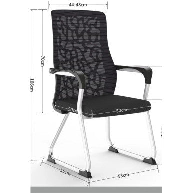 C4018B Black Mesh with Chrome Frame Visitor Office Chair