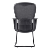 C4022B Black Mesh with Steel Sleigh Frame Visitor Office Chair