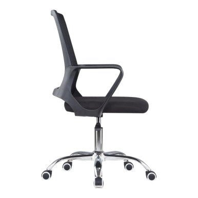 C4029 Black Mesh with Chrome Frame Medium-Back Office Chair