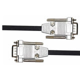Cable - 15 Pin Male to Female VGA (10M) INSTAL2A, Close-Up Image of the VGA Cable with Black Cable and Metal Connectors.