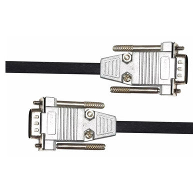Cable - 15 Pin Male to Female VGA (10M) INSTAL2A, Close-Up Image of the VGA Cable with Black Cable and Metal Connectors.