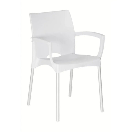Cafe Style White Indoor & Outdoor Dining Chair