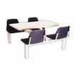 Canteen Table Four Seater Rectangle Poly Shell Set