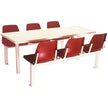 Six-Seater Canteen Rectangular Poly Shell Set Canteen Seating [Office Stock]