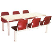 Six-Seater Canteen Rectangular Poly Shell Set Canteen Seating [Office Stock] Default Title