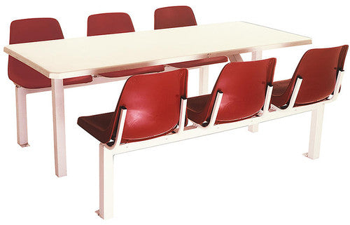 Six-Seater Canteen Rectangular Poly Shell Set