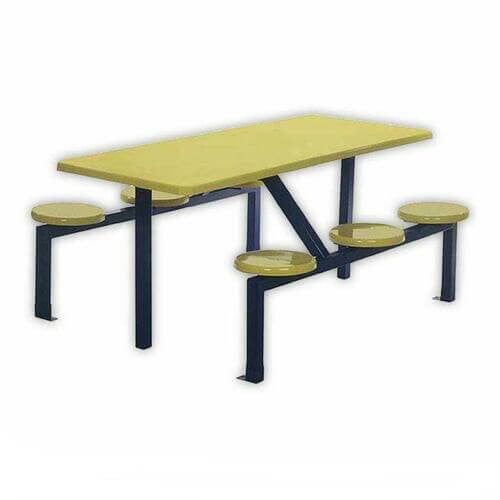 Six-Seater Canteen Rectangular Stool Set