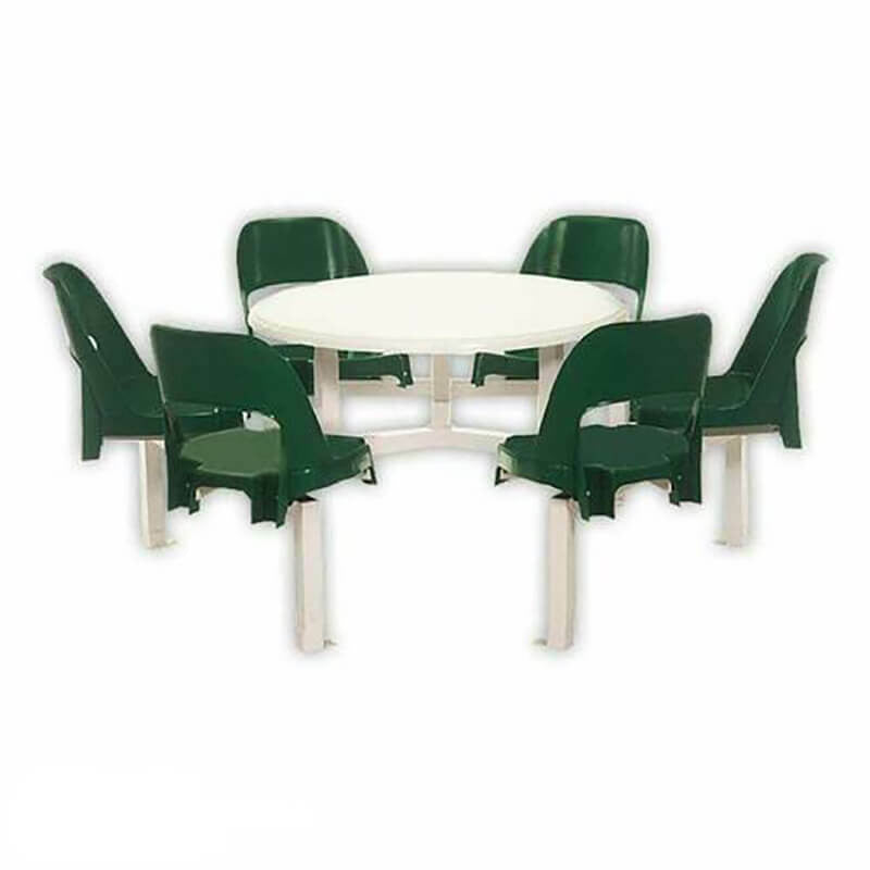 Canteen Table Six Seater Round Alpine Set