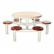 Six-Seater Canteen Round Stool Set