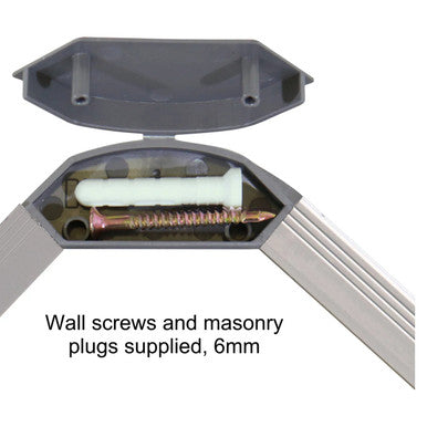 Chalk Board Non-Magnetic, Aluminium Frame - 1500 x 1200 mm, BD2860, with Wall Screws and Masonry Plugs Supplied, Close-Up of the Frame and Mounting Hardware.