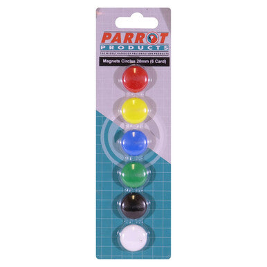 Circular Magnets (6 per Card - Assorted - Size: 20mm)
