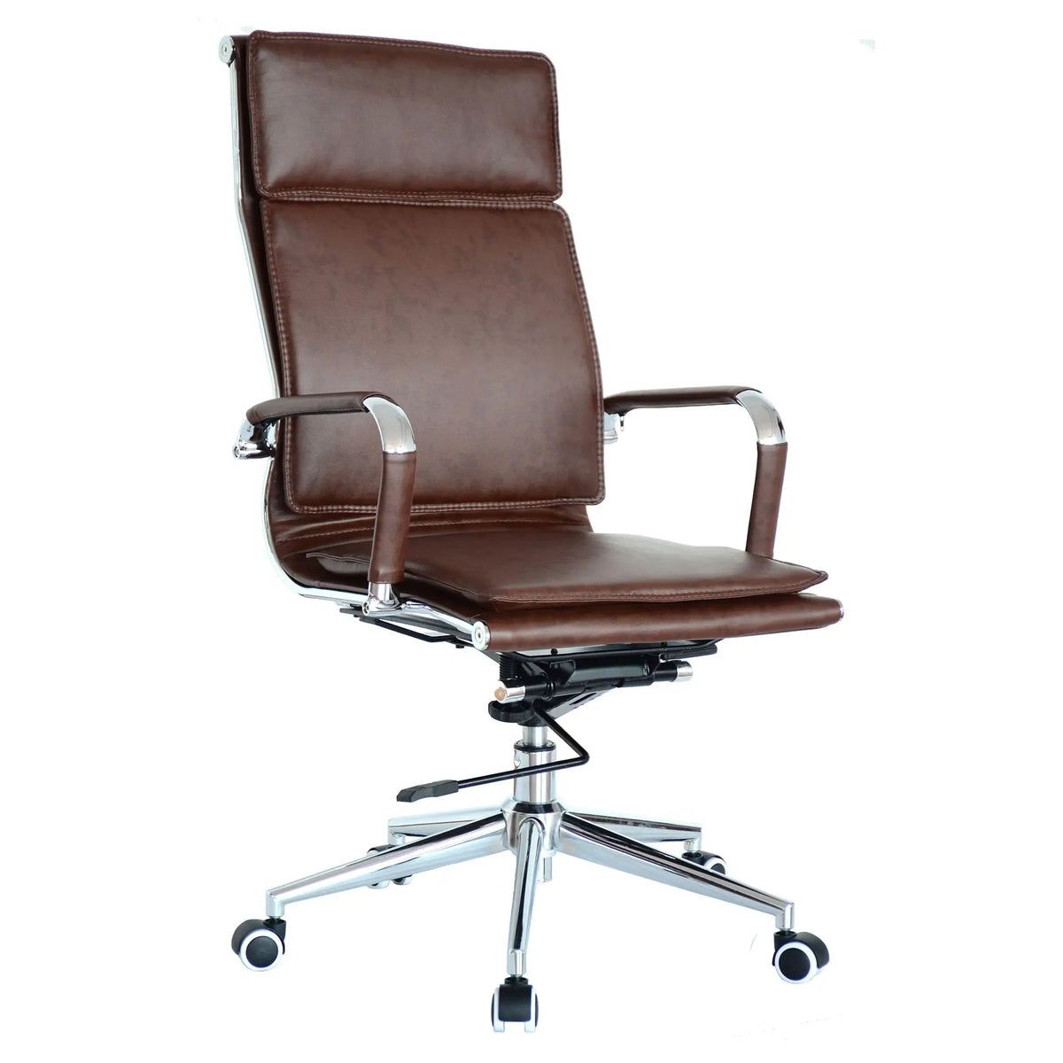 Classic Eames Flat Cushion High-Back Office Chair – Brown