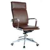 Classic Eames Flat Cushion High-Back Office Chair – Brown