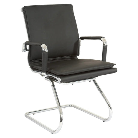 Classic Eames Flat Cushion Visitor Office Chair – Black